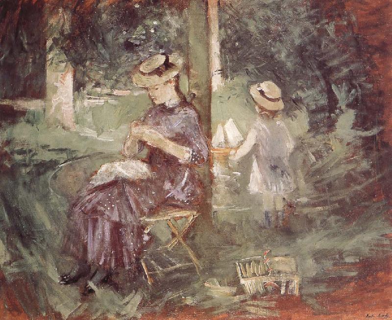 Berthe Morisot The mother and her son in the garden Sweden oil painting art
